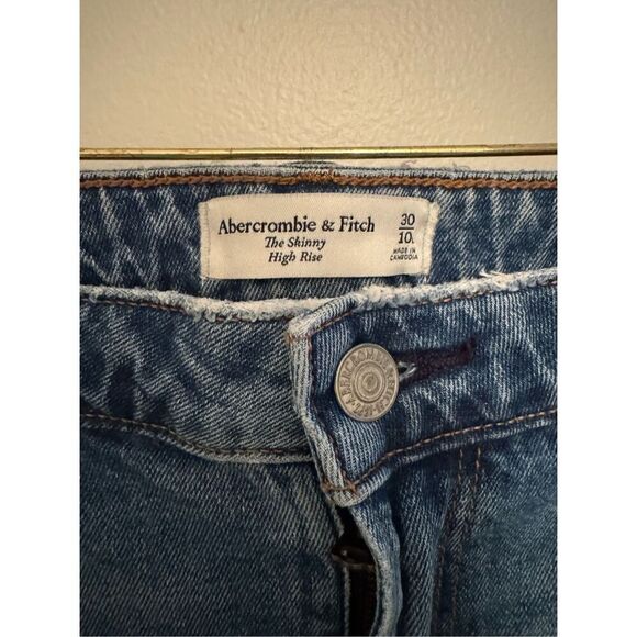 Abercrombie & Fitch The Skinny High Rise Curve Love Straight 30/10T Tall - LIKE - Picture 2 of 11